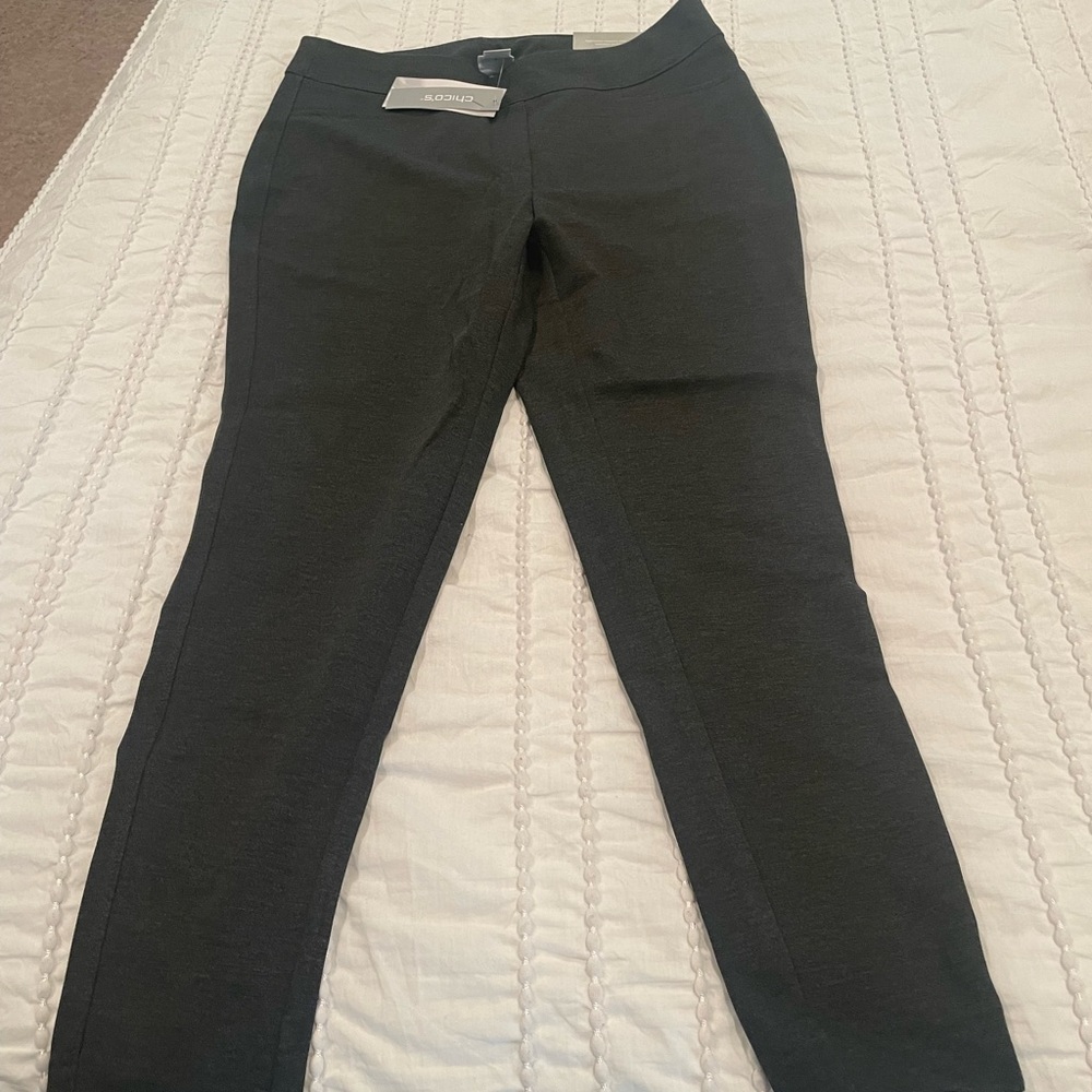 Chicos slim dark grey leggings dress pants sz 1p (8p)